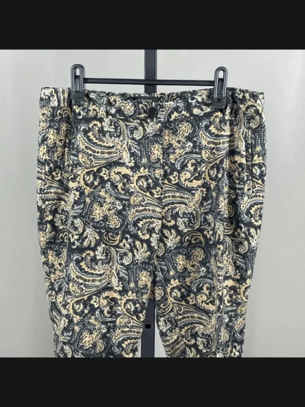 NEW Talbots Pants Womens 6 petite black tan floral paisley Hampshire straight